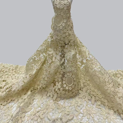 Либослар учун юқори сифатли гипур шнурли дантелли мато