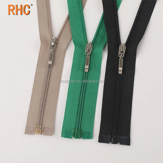 Заводдан тўғридан-тўғри етказиб бериладиган 3# нейлон замок — очиқ турдаги пластик фермур (кийим ва куртка аксессуарлари учун)