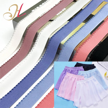 Шантоу эластик фабрикаси 2,1 см рангли очиқ толали ярим ой дантелли эластик тасмасини мослаштиради