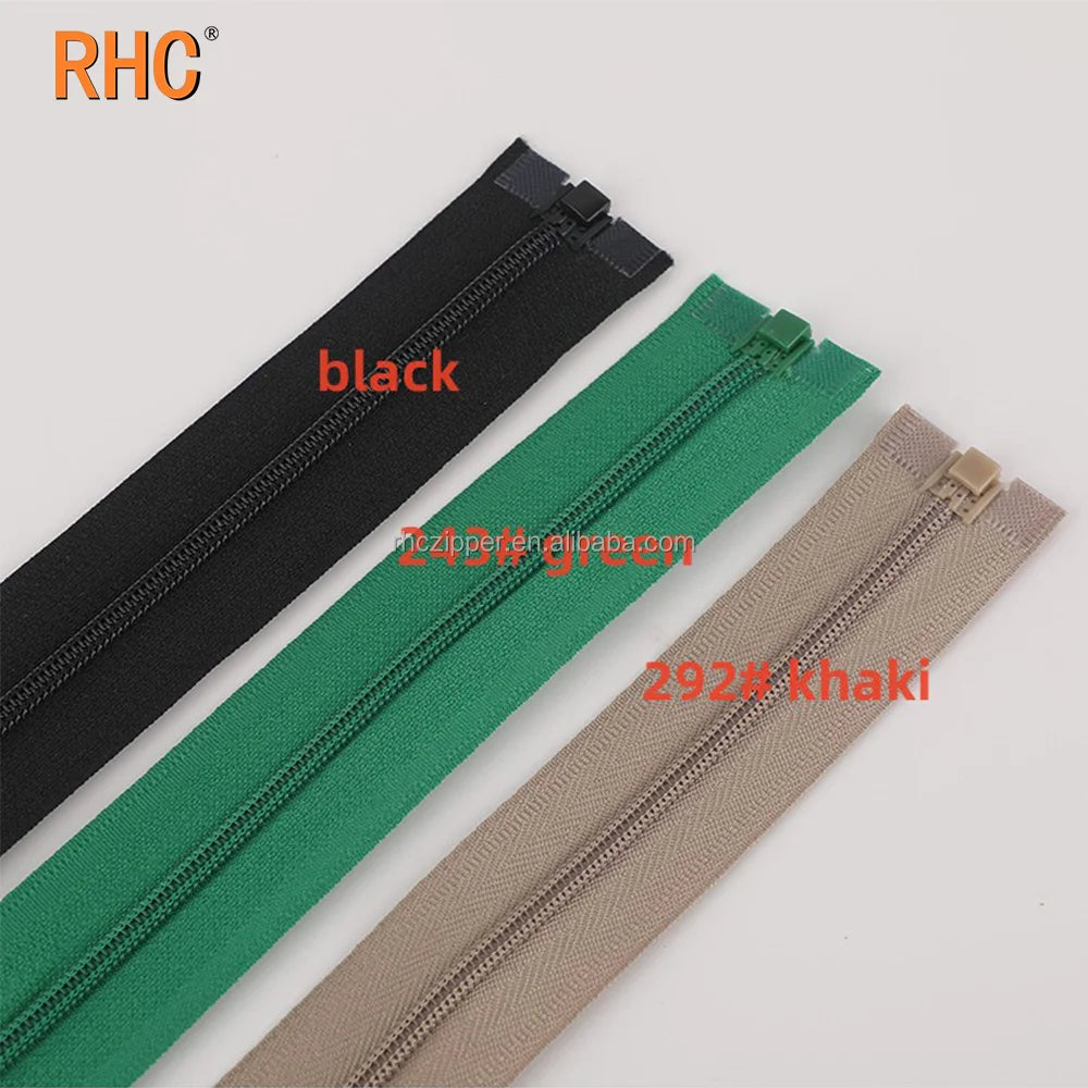 Заводдан тўғридан-тўғри етказиб бериладиган 3# нейлон замок — очиқ турдаги пластик фермур (кийим ва куртка аксессуарлари учун)