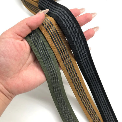 Юқори чидамлилик 25 мм 1 дюймли полестер каучук тасма, сирпанмайдиган чизиқли тўқилган эластик тўқув тасма