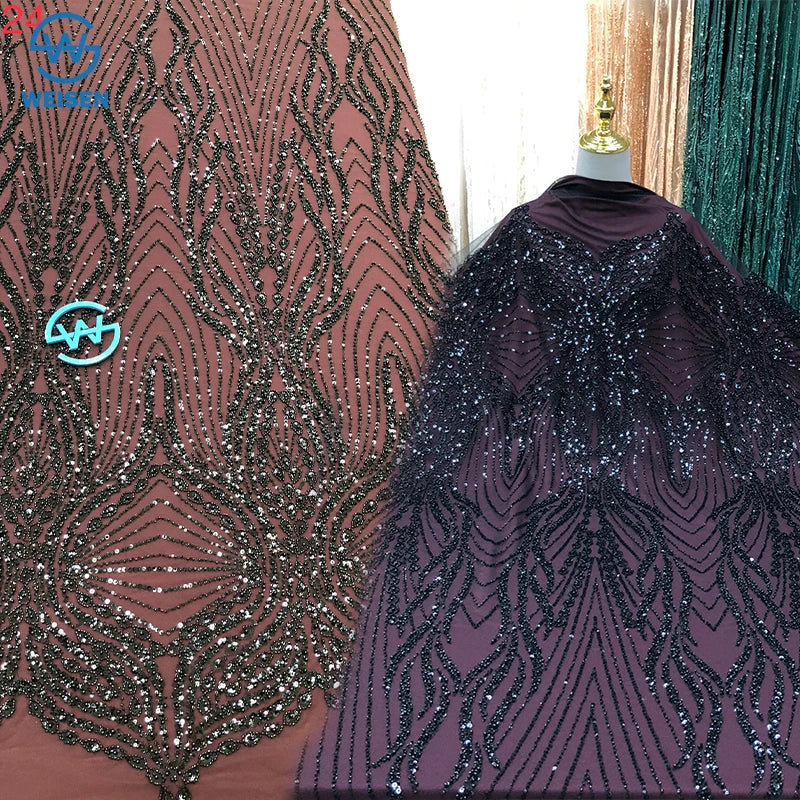 Оқ гипур кордон Юқори сифатли Африка дантелли мато сувда эрувчан ипак дантел Нигерия тўй либоси дантелли материал ВС-3524