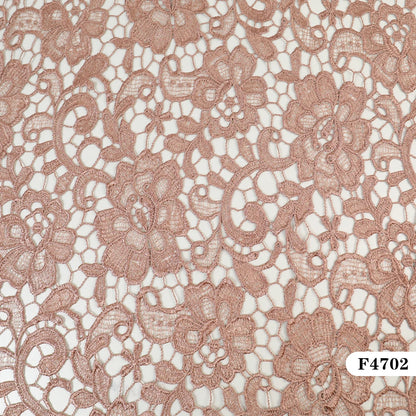 Ф4702 иссиқ сотувда янги африкалик порлоқ жигарранг рангли гипур шнурли дантелли мато кашта тикилган дантелли мато 5 ярд юқори сифатли