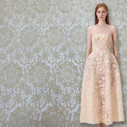 Либослар учун юқори сифатли гипур шнурли дантелли мато