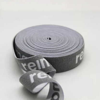 Неон рангли 100% полестер жаккардли эластик тасма логотипли, ички кийим ва кийим учун қайта ишланган эластик тасма