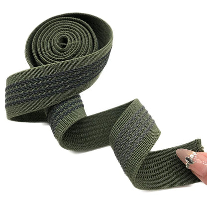 Юқори чидамлилик 25 мм 1 дюймли полестер каучук тасма, сирпанмайдиган чизиқли тўқилган эластик тўқув тасма