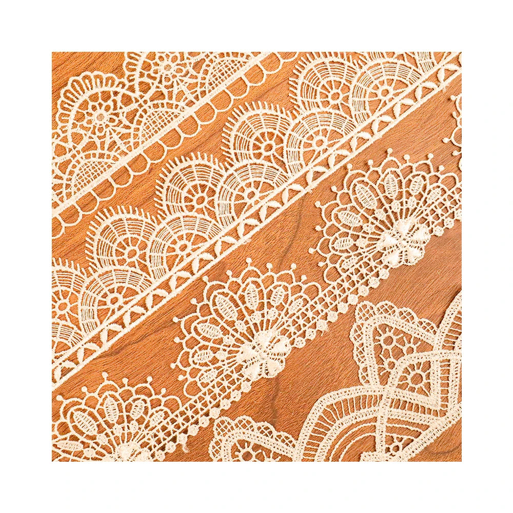 Франтсуз гипури дантелли трим Оқ каштадўзлик гулли мато ишлаб чиқарувчиси улгуржи дантелли трим