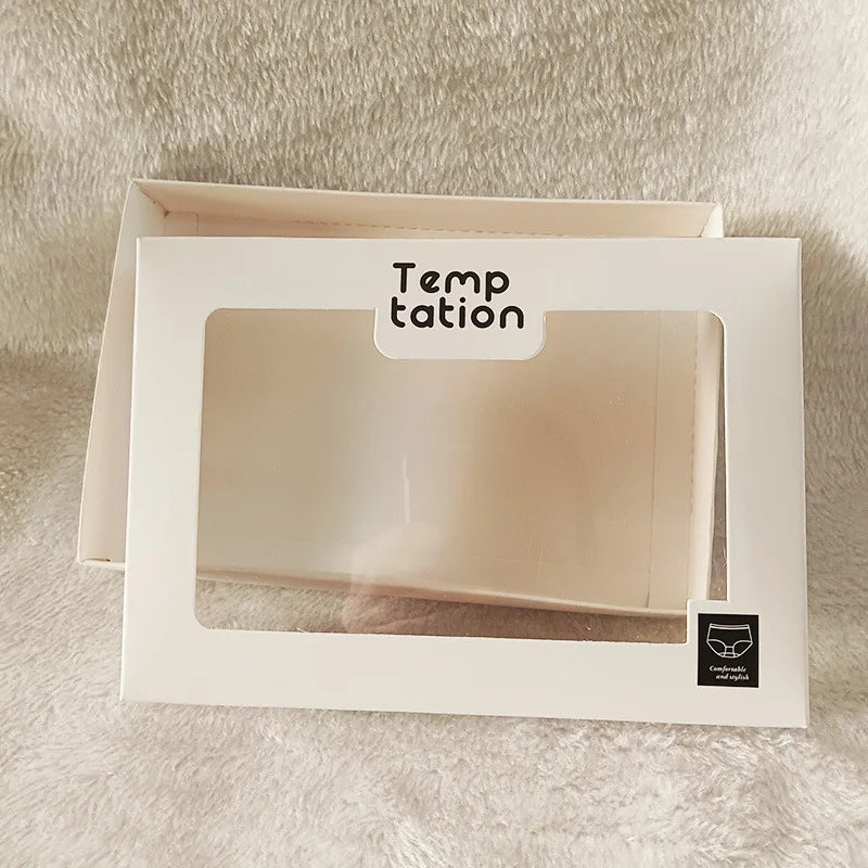 Аёллар учун персоналлаштирилган люкс ички кийим қутиси — ойнаси бор, қопқоқли махсус дизайнли бокc. Пойабзал (носки) ва аёллар ички кийимларини ўраш учун мос.