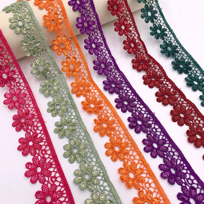 Буюртма бўйича бир нечта рангдаги полестер гулли Гпо дантелли ҳашаматли нафис паетли каштадўзлик гипур дантелли безак