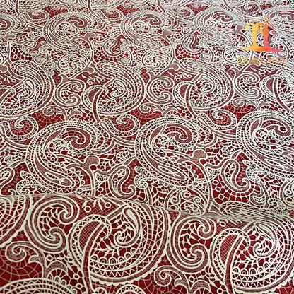 Юқори сифатли 100% Полестер Гипурли сувни ўрганувчи ажойиб кашта тикиш тўрли мато ХМ-ВЛ0163