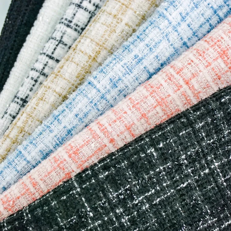 Замонавий тренддаги чўзиладиган твид мата – 10 йиллик тажрибага эга ишлаб чиқарувчидан юқори сифатли жун твид мата