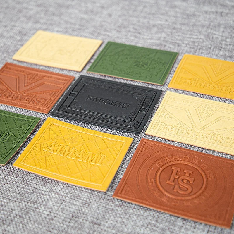 Кийим-кечак учун нақшли дизайн махсус рангли ПУ жинси тери патч