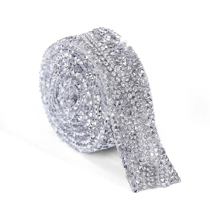 1Ярд 20мм Ҳот Фих Рҳинестоне Тримминг Ролл Глиттер Шиша Кристал Олмос Ҳот Фих тикув трими ДИЙ кийим-кечак ишлаб чиқариш учун