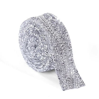 1Ярд 20мм Ҳот Фих Рҳинестоне Тримминг Ролл Глиттер Шиша Кристал Олмос Ҳот Фих тикув трими ДИЙ кийим-кечак ишлаб чиқариш учун
