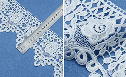 Оқ чегара гипур дантелли кашта тикиш