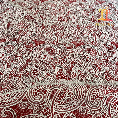 Юқори сифатли 100% Полестер Гипурли сувни ўрганувчи ажойиб кашта тикиш тўрли мато ХМ-ВЛ0163