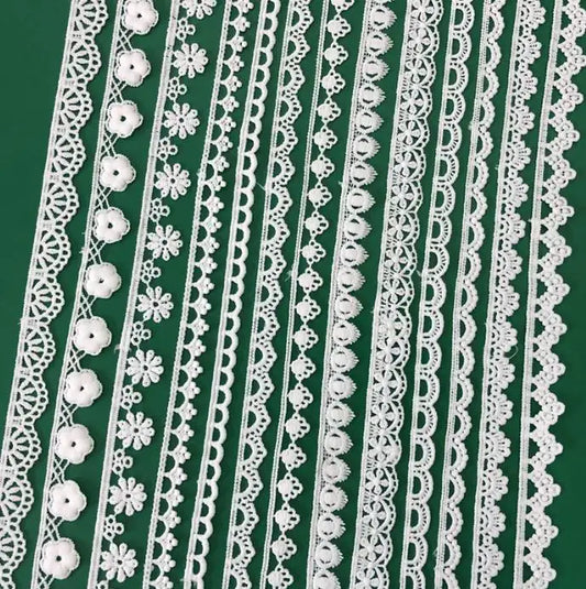 Кичкина кенгликдаги чегара гипур каштаси Сувда эрувчан СУТИ ипли дантелли трим Барқарор полестер дантелли трим Дантелли