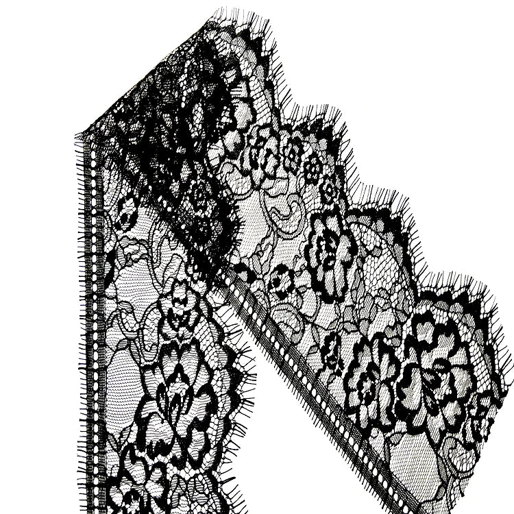 11 см қора ва оқ гипур дантелли кўйлак учун тўқилган тўрли трим нақшли дантелли трим