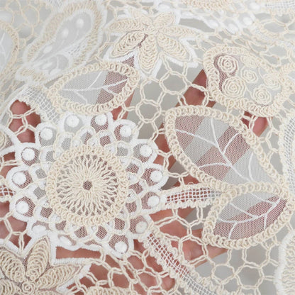 Янги каштадўзлик келин тўй пахта гипури оқ  арқонли кашта тикилган дантеллар либослар учун матолар фонида