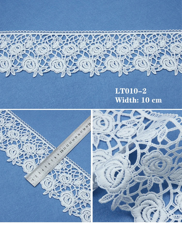 Оқ чегара гипур дантелли кашта тикиш