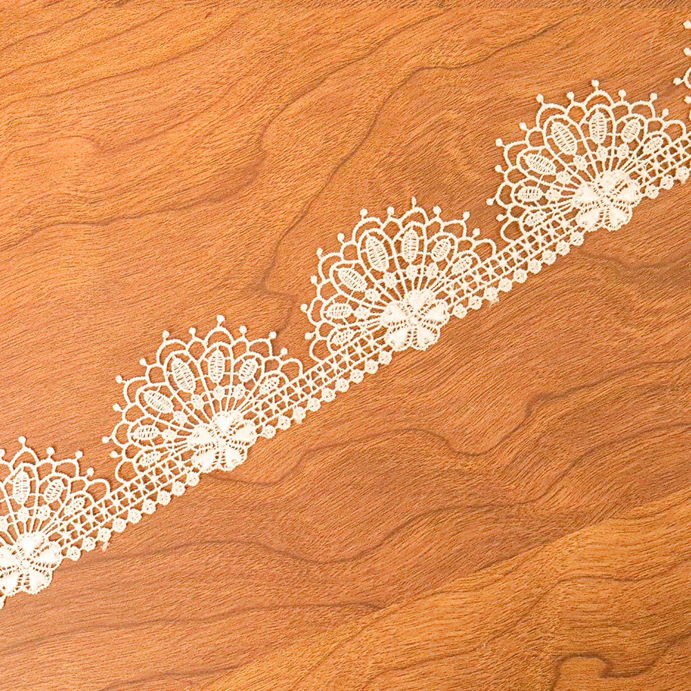 Франтсуз гипури дантелли трим Оқ каштадўзлик гулли мато ишлаб чиқарувчиси улгуржи дантелли трим