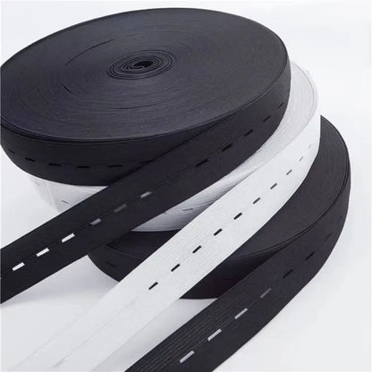 Кийим-кечак учун тугма тешиклари бўлган иссиқ сотиладиган созланиши тугма тешиги эластик тасма