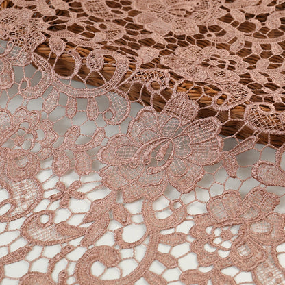 Ф4702 иссиқ сотувда янги африкалик порлоқ жигарранг рангли гипур шнурли дантелли мато кашта тикилган дантелли мато 5 ярд юқори сифатли