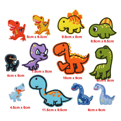 Яхши сифатли Каваии дизайнери мултфилм  динозавр  ўз-ўзидан ёпиштирувчи каштадўзлик болалар кийими ямоқлари аксессуарлари учун