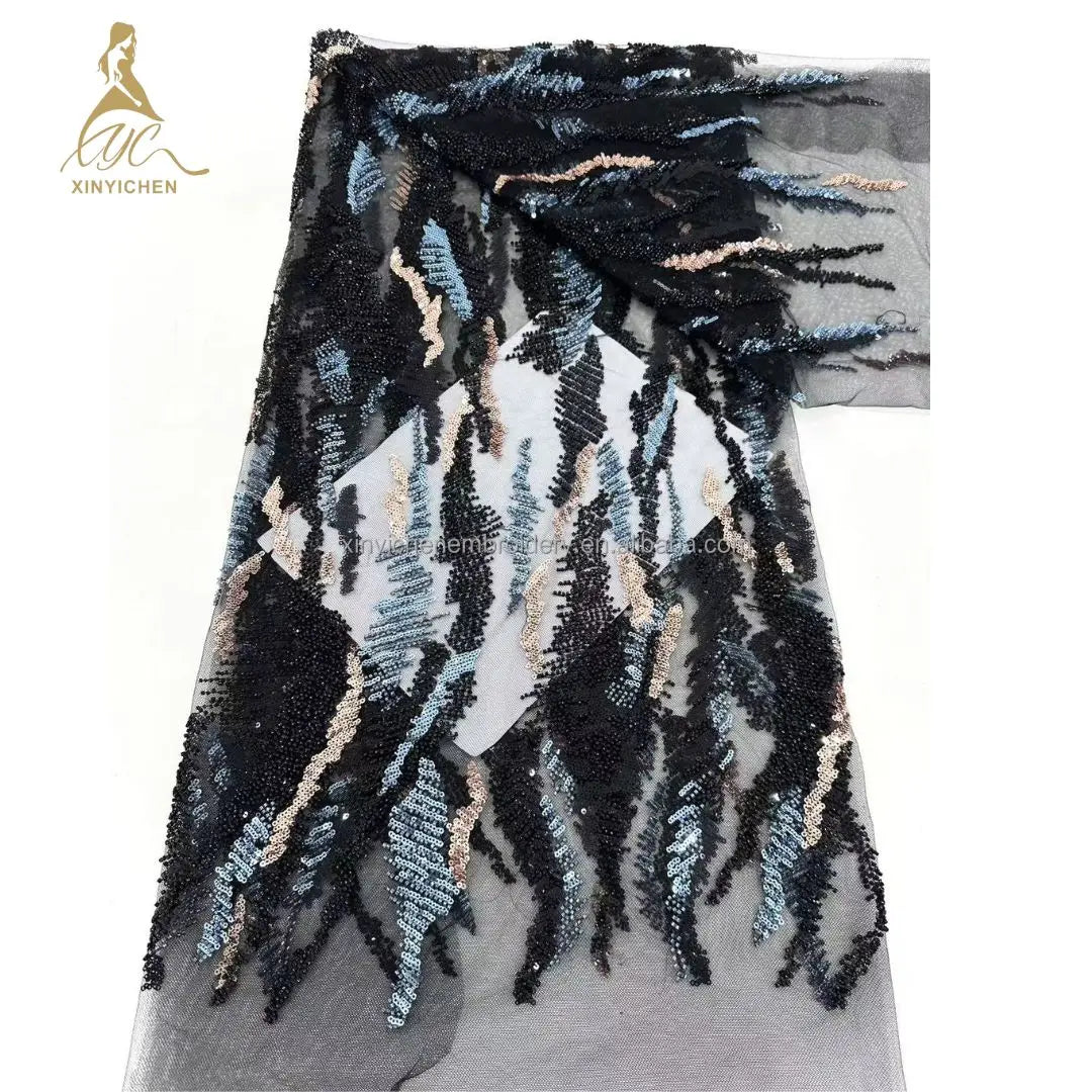 Юқори сифатли гипур дантелли матолар паетли бонсуклар дантеллар аёллар либослари учун кашта тикилган матолар