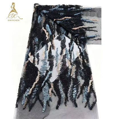 Юқори сифатли гипур дантелли матолар паетли бонсуклар дантеллар аёллар либослари учун кашта тикилган матолар