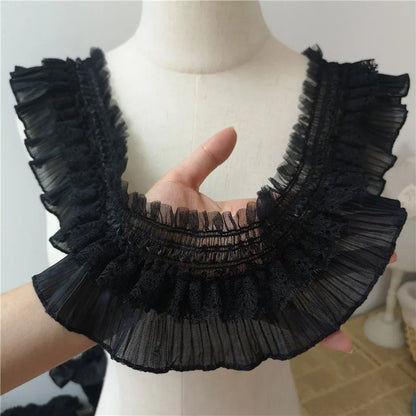 8СМ Кенг оқ 3Д дантелли апликация тикиш ёқа тасмали эластик жингалак трим кўйлак юбкалар бош кийим тикиш учун DIY гипур материаллари