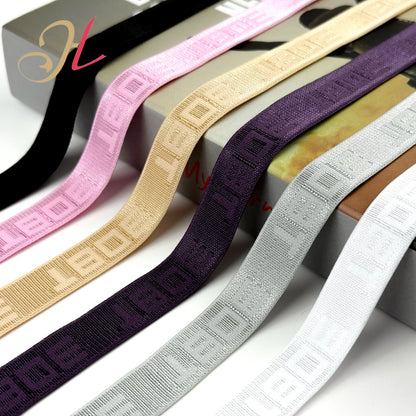 1,5 см рангли нейлон эластик белбоғли силлиқ сутен тасмаси Ялтироқ жаккардли эластик тасма