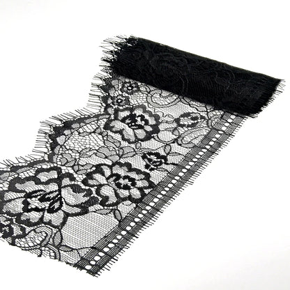 11 см қора ва оқ гипур дантелли кўйлак учун тўқилган тўрли трим нақшли дантелли трим