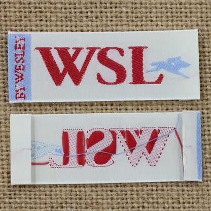 Ўз-ўзидан ёпиштирувчи  тўқув ёрлиқлари логотиплари Кийим учун босилган ёрлиқлар Пахта мослаштирилган кийим ёрлиқлари