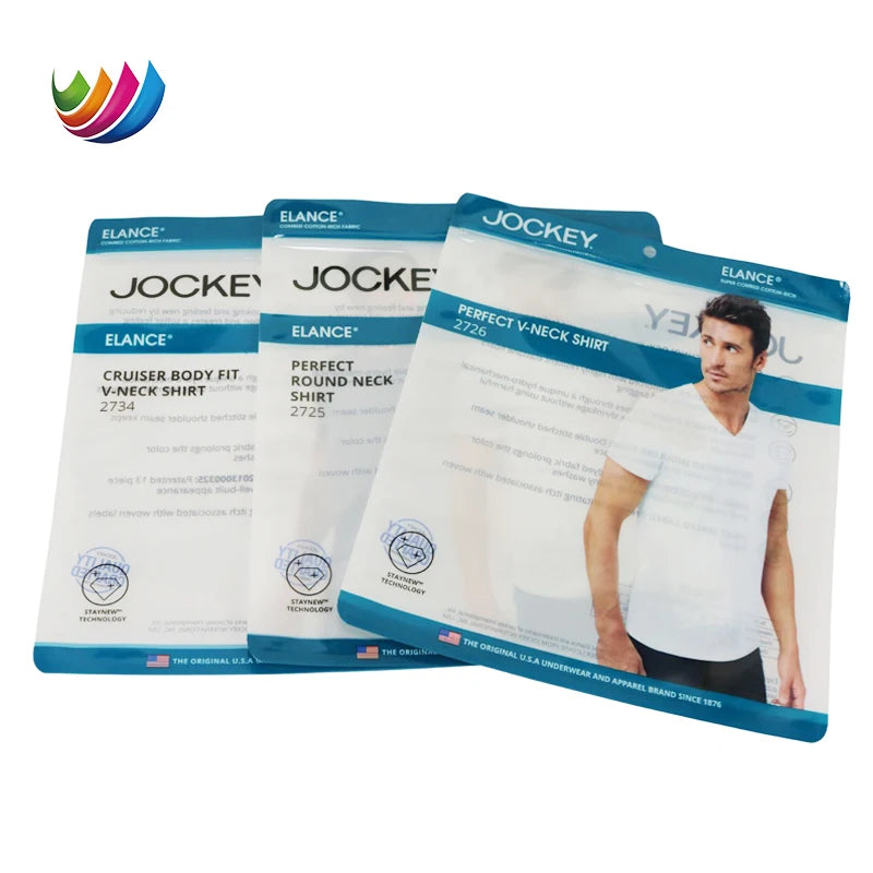 Кастом ПВХ ПЭ пластик поли пакет — трусиклар, ички кийимлар ва кийим-бош маҳсулотлари учун молжаллланган зипперли қоплама