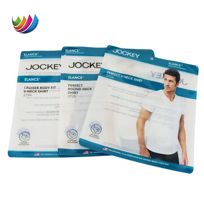 Кастом ПВХ ПЭ пластик поли пакет — трусиклар, ички кийимлар ва кийим-бош маҳсулотлари учун молжаллланган зипперли қоплама