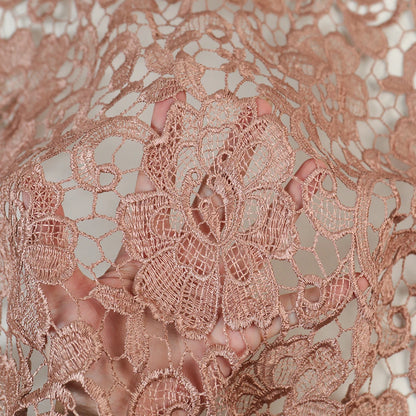 Ф4702 иссиқ сотувда янги африкалик порлоқ жигарранг рангли гипур шнурли дантелли мато кашта тикилган дантелли мато 5 ярд юқори сифатли