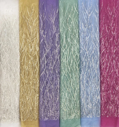 Янги баланд тол кумуш мунчоқлар кристалли каштадўзлик оддий чиройли гулли тўй либоси  гипур учун мато