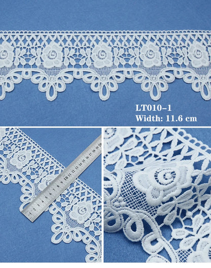 Оқ чегара гипур дантелли кашта тикиш