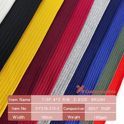 DTY матовый PD ткань Telas полиэстер 4*2 ребро сплошной трикотажный текстиль мягкий для платья