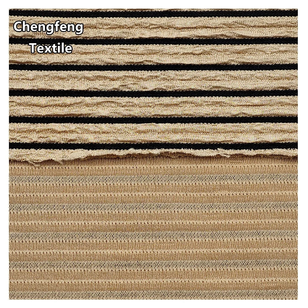 8045 # Чизиқли жаккард эластик полиэстер-спандекс трикотаж мата — аёллар ва болаларнинг кундалик кийимлари, бош кийимлар ва сувга тушиш кийимлари (купальник) учун мос материал