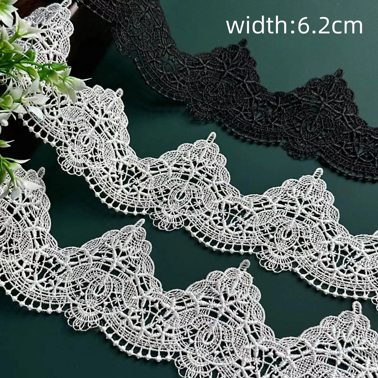 Қора дантелли трим Фабрика гипур нақшли кимёвий дантел чегараси Стол чойшаблари учун