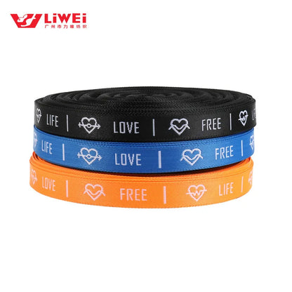 Уй тўқимачилик камарлари учун жаккардли эластик тўқув лентаси Полестер / пахта босилган логотипли рулон