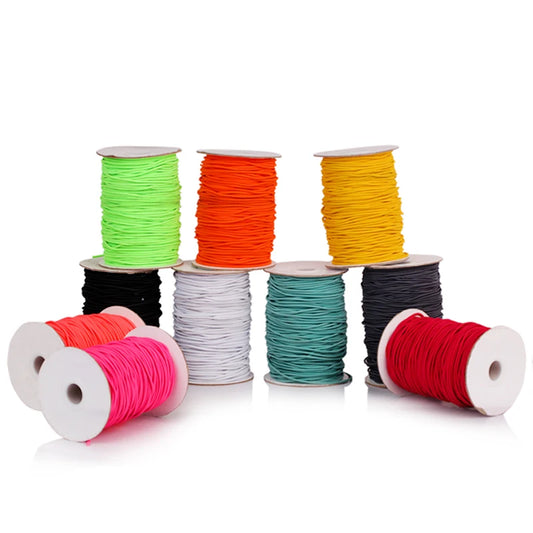 Юқори сифатли ўралган табиий рангли юмшоқ полестер юмалоқ каучук эластик шнур