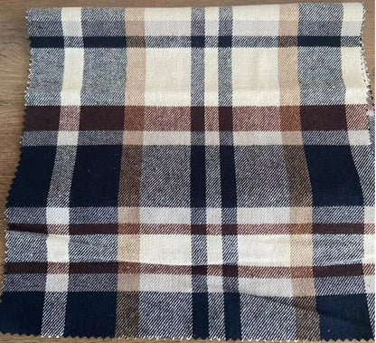 Стокдаги товар: уй кийими учун CVC (пахта-полиэстер) енгил, юмшоқ, катакли дизайнли, юзи юпқача ювилган twill тўқилган кўйлак матос