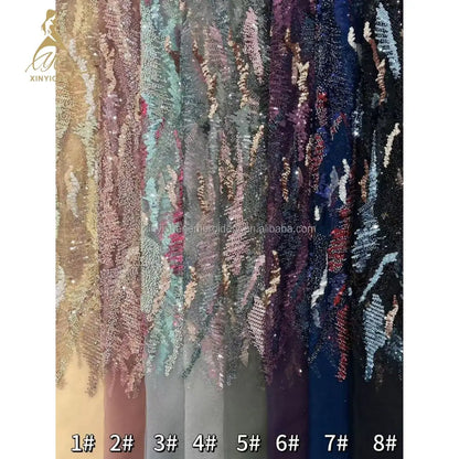 Юқори сифатли гипур дантелли матолар паетли бонсуклар дантеллар аёллар либослари учун кашта тикилган матолар