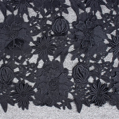 RTS Sky Baby пушти гулли шнурли дантелли мато 3Д гипур каштаси тўй либоси аплике мато