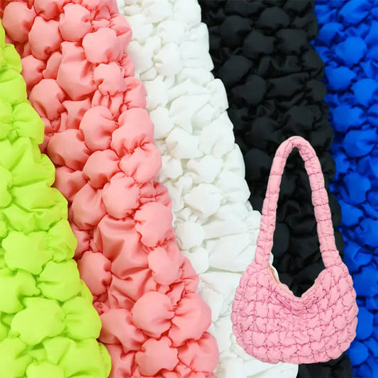 3D гулли нейлон стретч стеган мата — сумка ва пойабзал учун мос, замонавий дизайндаги юқори сифатли материал