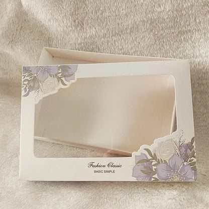 Аёллар учун персоналлаштирилган люкс ички кийим қутиси — ойнаси бор, қопқоқли махсус дизайнли бокc. Пойабзал (носки) ва аёллар ички кийимларини ўраш учун мос.