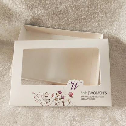 Аёллар учун персоналлаштирилган люкс ички кийим қутиси — ойнаси бор, қопқоқли махсус дизайнли бокc. Пойабзал (носки) ва аёллар ички кийимларини ўраш учун мос.